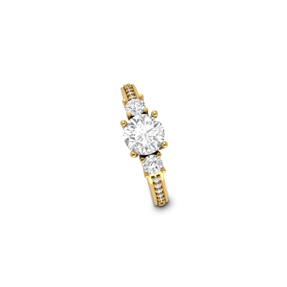 Three Stone Vintage Gold Plated Ring