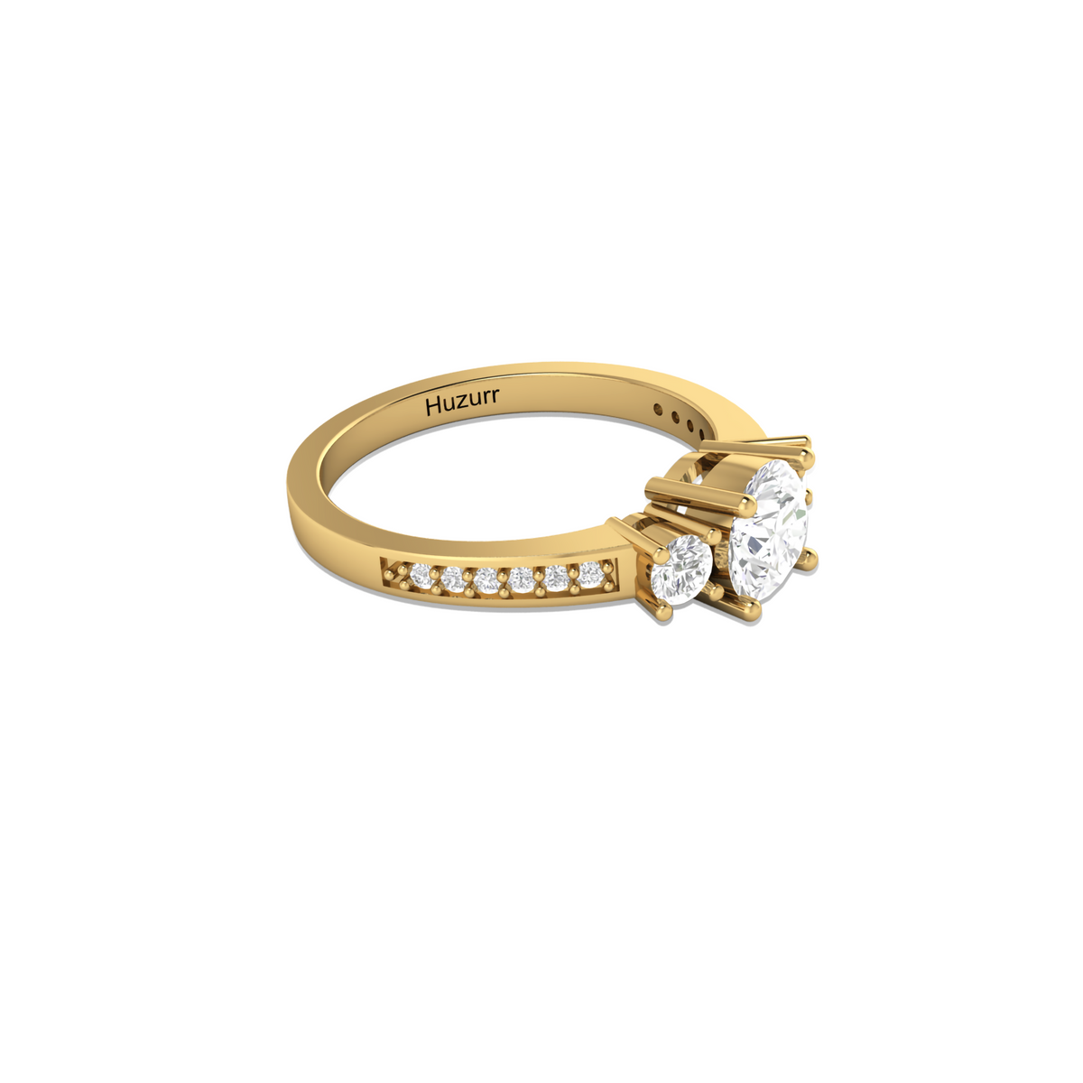Three Stone Vintage Gold Plated Ring