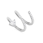 Trillion-Cut Diamond Wrap Silver Ring