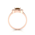 Cushion-Cut Coffee Diamond Rose Gold Plated Solitaire Ring
