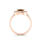 Cushion-Cut Coffee Diamond Rose Gold Plated Solitaire Ring