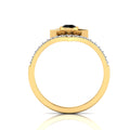 Black Diamond Two Tone Gold Plated North Star Wishbone Ring