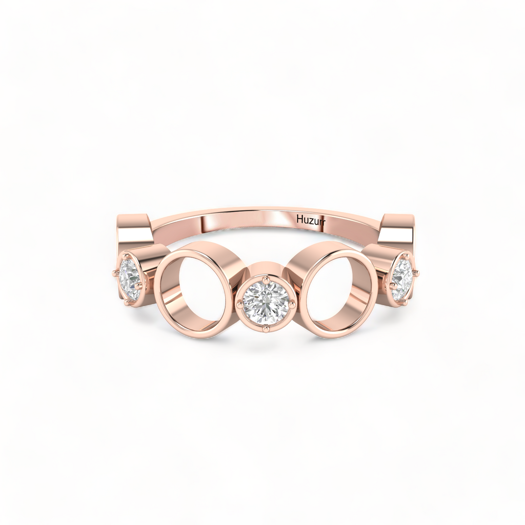 Spacy Diamond Rose Gold Plated Ring