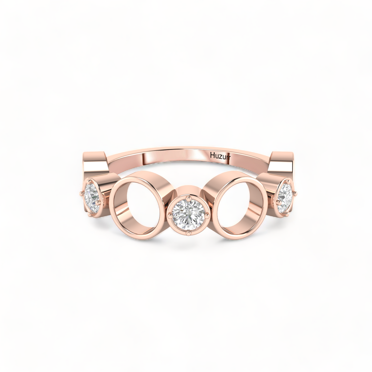 Spacy Diamond Rose Gold Plated Ring