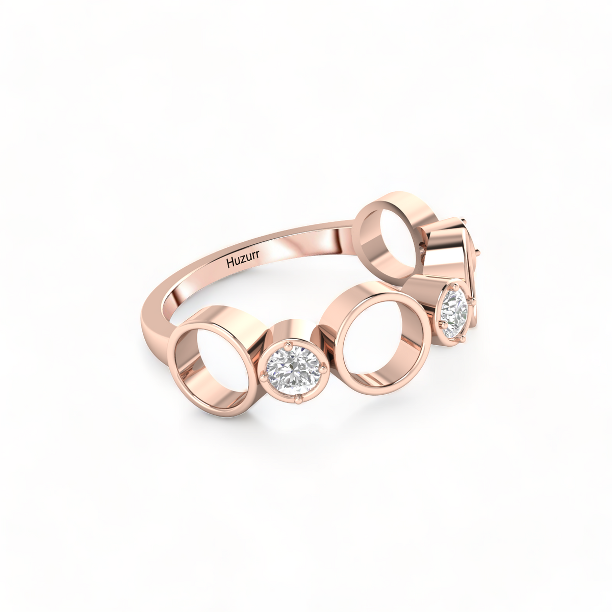 Spacy Diamond Rose Gold Plated Ring