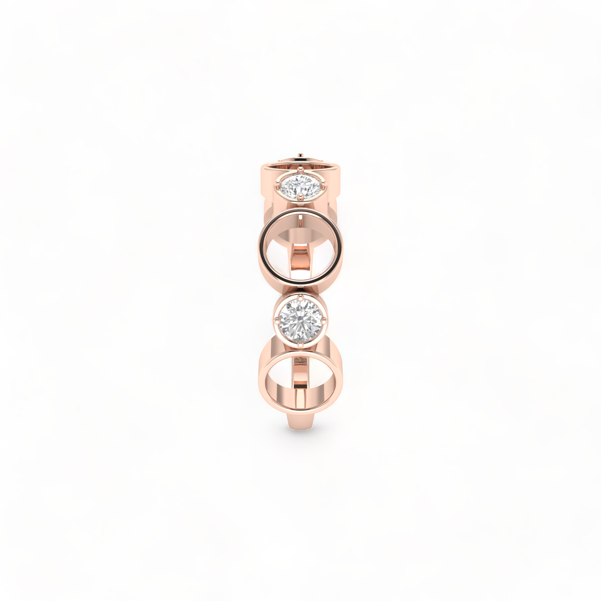 Spacy Diamond Rose Gold Plated Ring