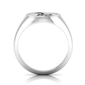 Black Enamel Spiral Snake Engraved Classic Signet Sterling Silver Ring
