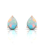Pear-Cut Opal Rose Gold Plated Stud Earrings