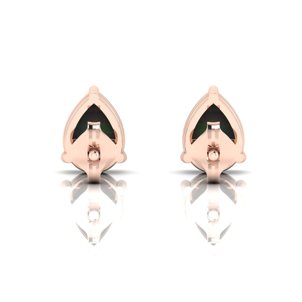 Pear-Cut Opal Rose Gold Plated Stud Earrings