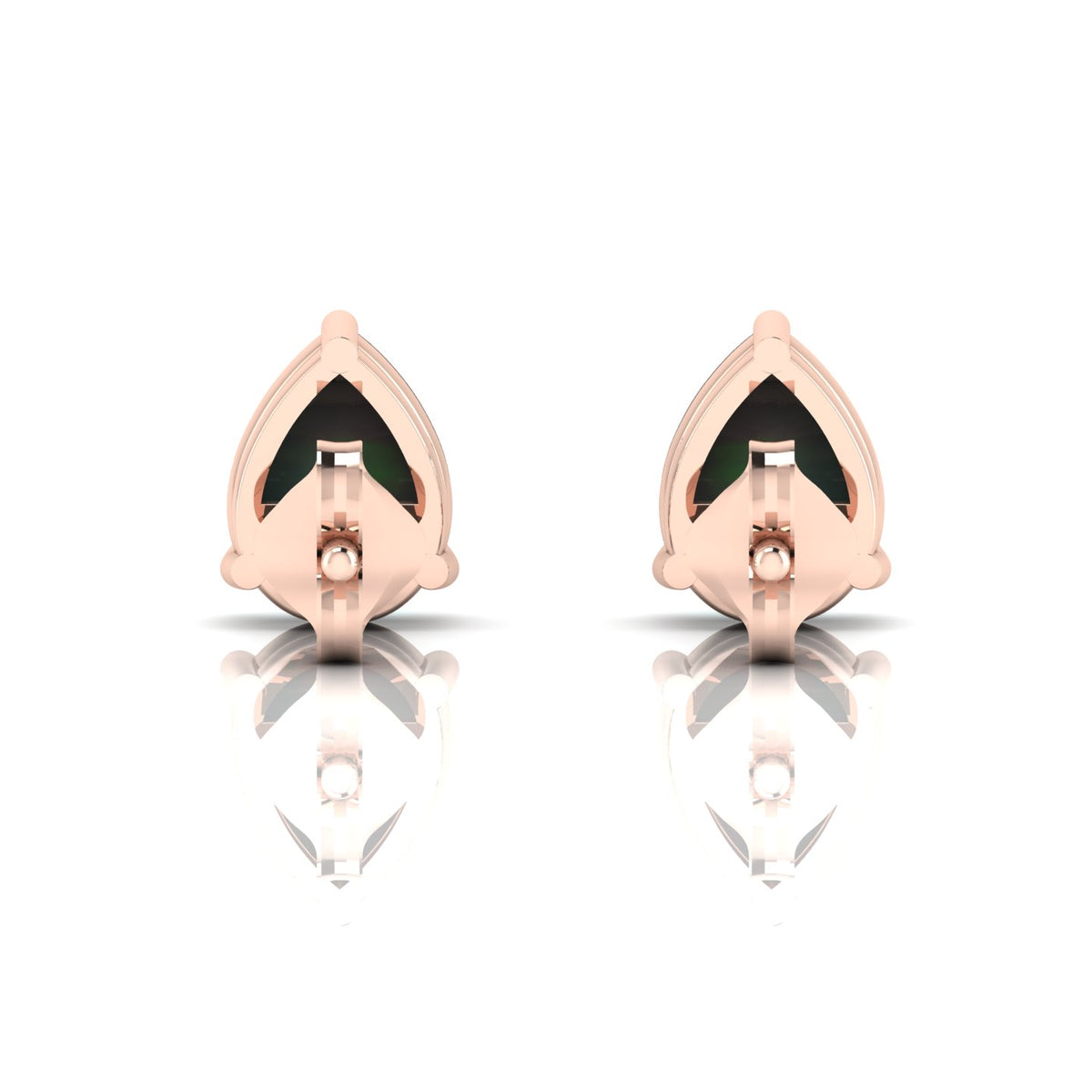 Pear-Cut Opal Rose Gold Plated Stud Earrings