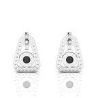 Round Opal Triangular Studs Sterling Silver Earrings