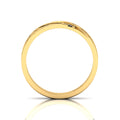 Black Diamond Gold Plated Black Enamel 5 Stone Band Ring