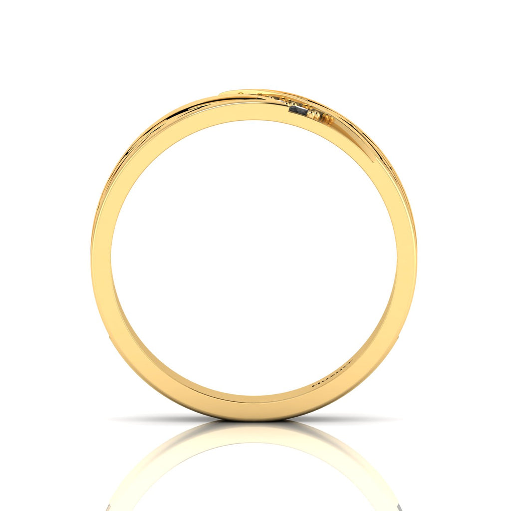 Black Diamond Gold Plated Black Enamel 5 Stone Band Ring