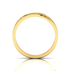 Black Diamond Gold Plated Black Enamel 5 Stone Band Ring