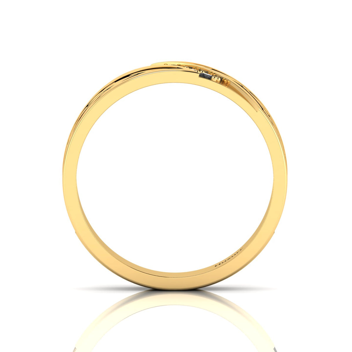 Black Diamond Gold Plated Black Enamel 5 Stone Band Ring
