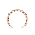 Round Black & White Diamond Rose Gold Plated Heart-Style Adjustable Ring