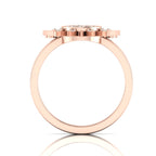 Black Diamond Rose Gold Plated Sun & Moon Double Band Ring