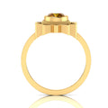 Coffee Diamond Gold Plated Solitaire Sun Ring