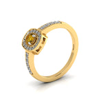 Round-Cut Coffee Diamond Gold Plated Two Tone Solitaire Ring