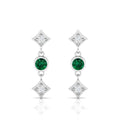 Emerald Drops & Danglers Sterling Silver Earrings