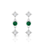 Emerald Drops & Danglers Sterling Silver Earrings