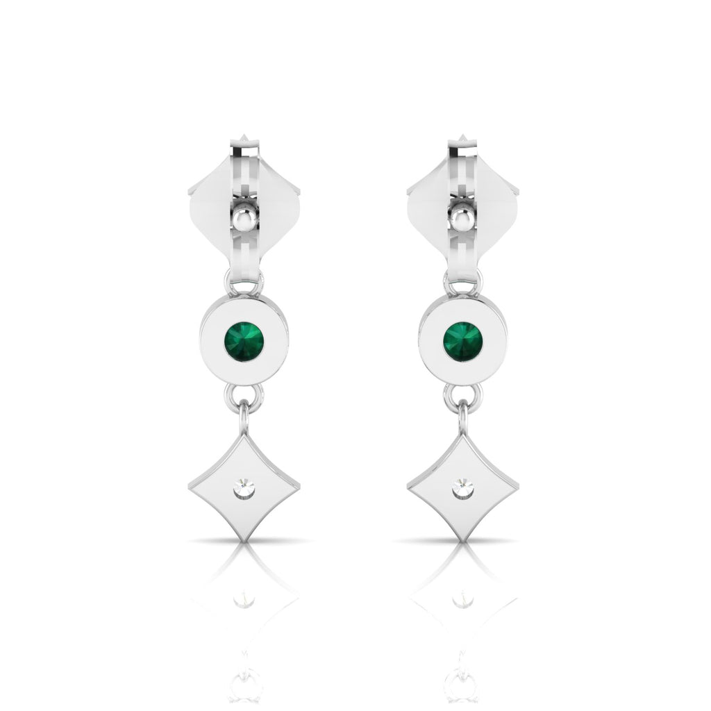 Emerald Drops & Danglers Sterling Silver Earrings