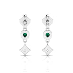 Emerald Drops & Danglers Sterling Silver Earrings