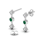 Emerald Drops & Danglers Sterling Silver Earrings