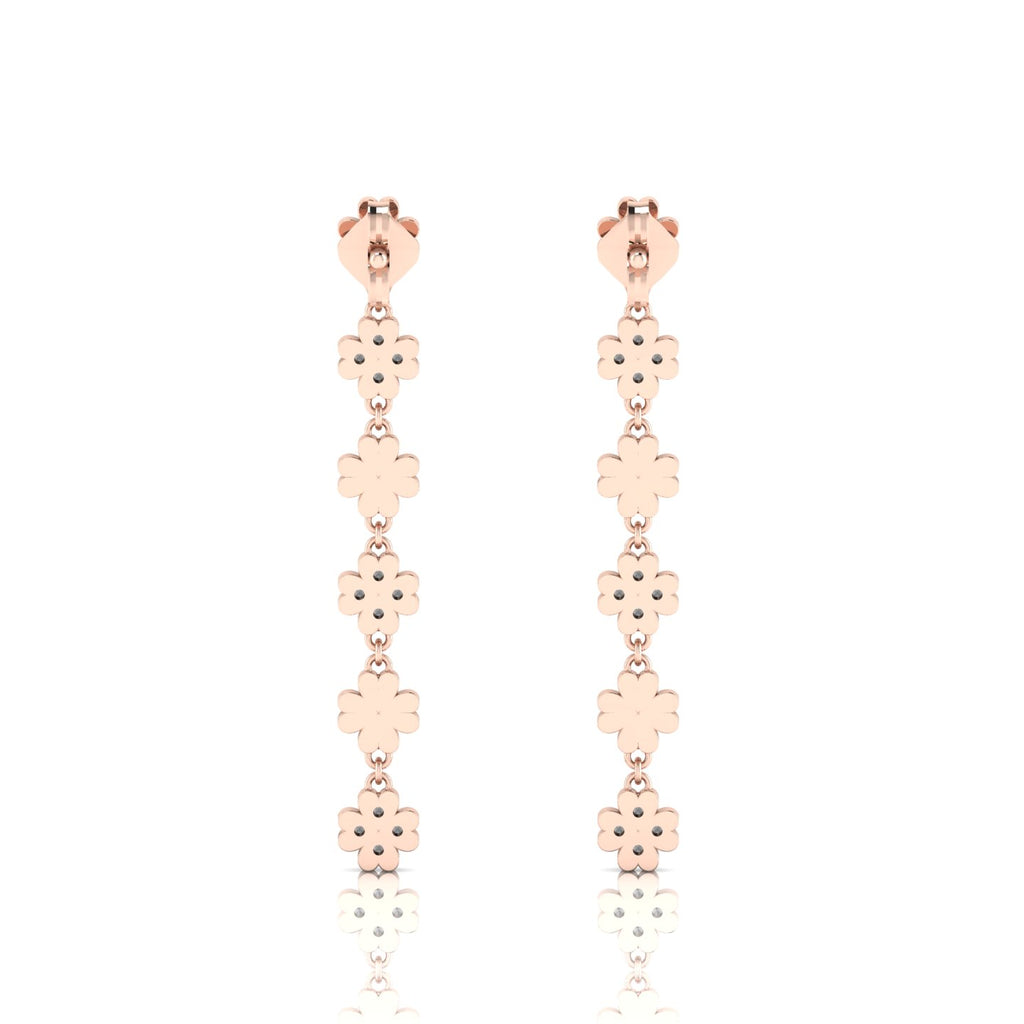 Emerald Rose Gold Plated Drops & Danglers Clover Earrings
