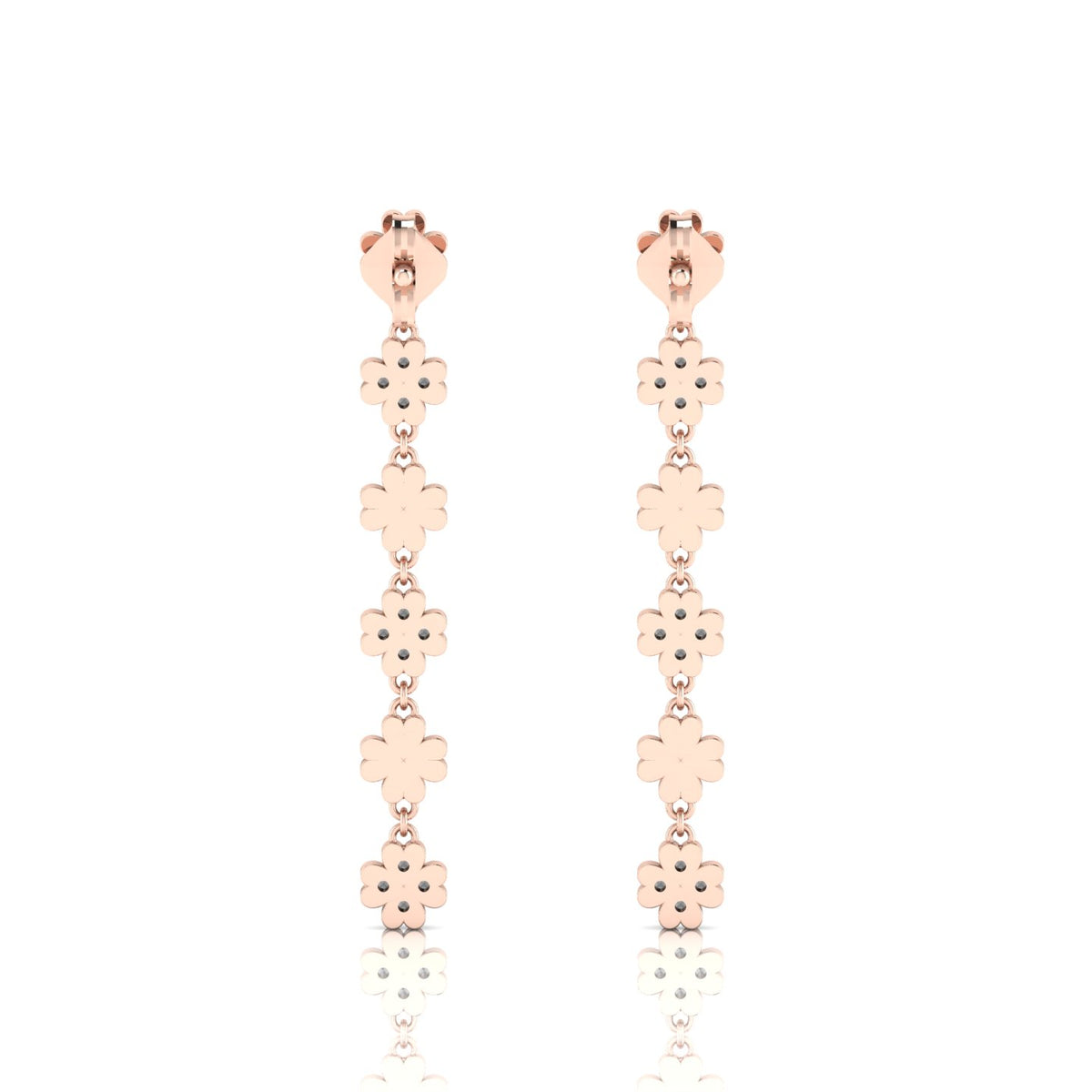 Emerald Rose Gold Plated Drops & Danglers Clover Earrings