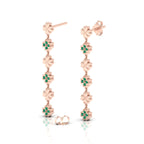 Emerald Rose Gold Plated Drops & Danglers Clover Earrings