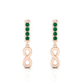 Infinity Drops Rose Gold Plated Emerald Earrings