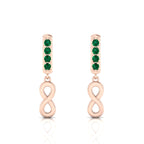 Infinity Drops Rose Gold Plated Emerald Earrings