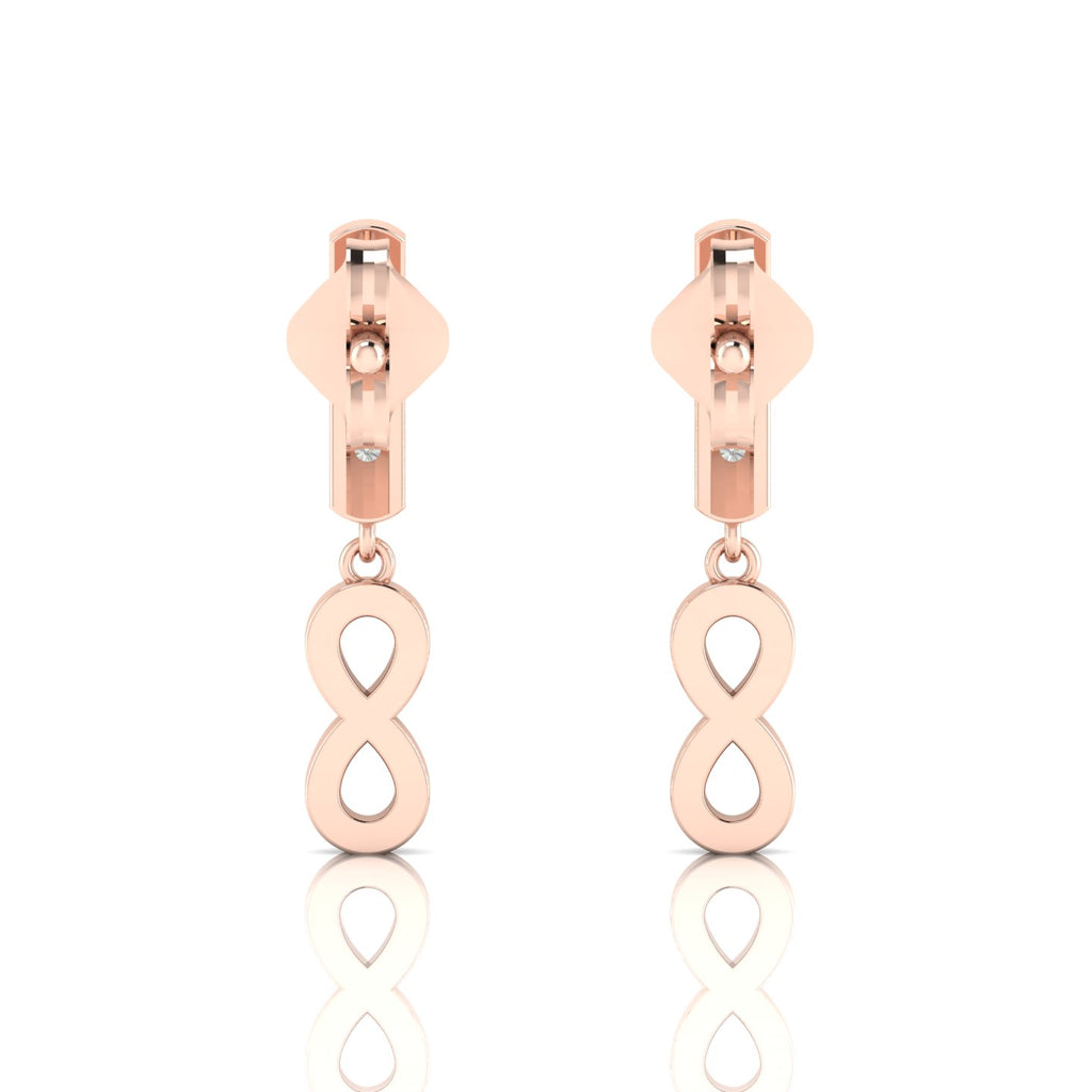 Infinity Drops Rose Gold Plated Emerald Earrings