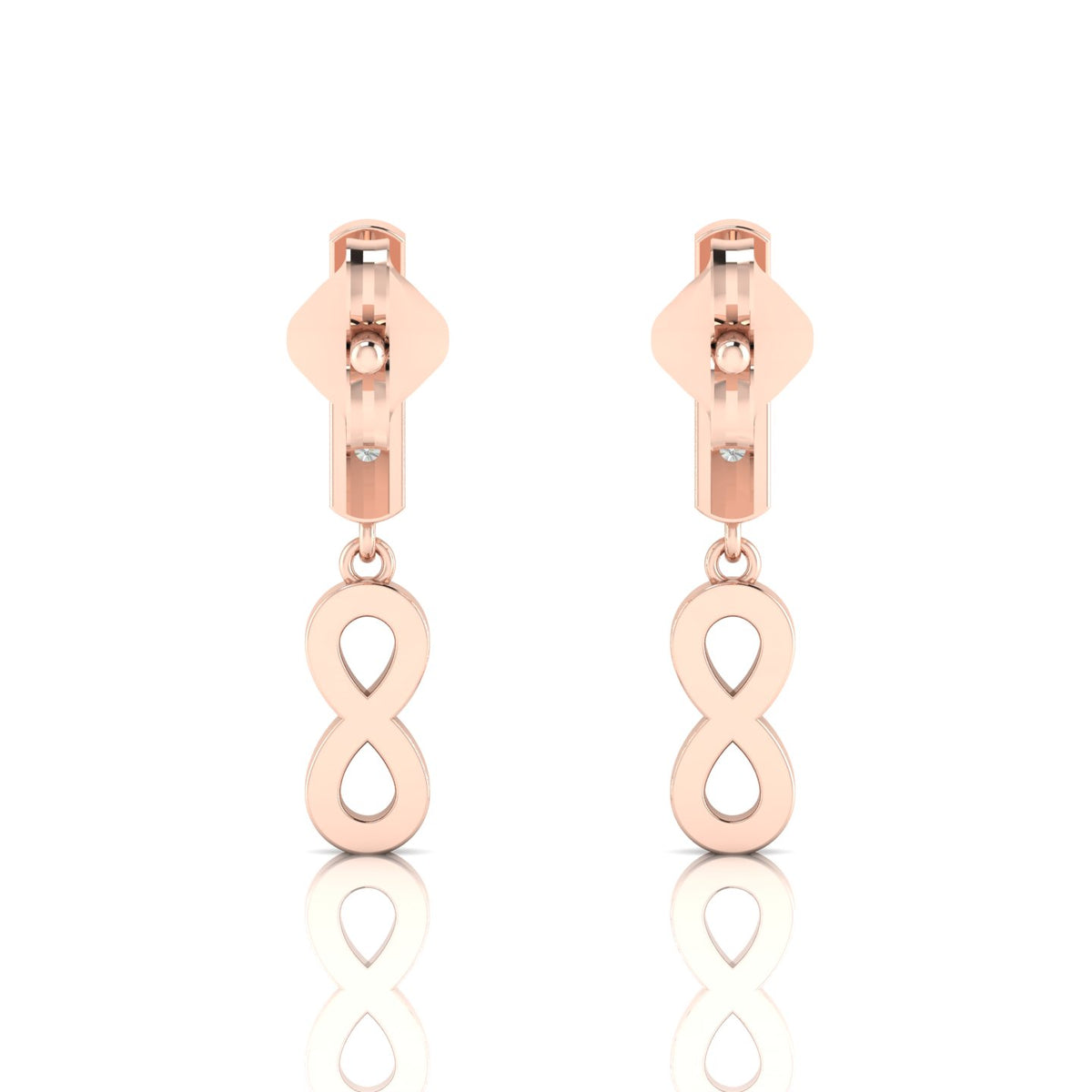 Infinity Drops Rose Gold Plated Emerald Earrings