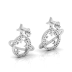 Star Saturn Planet Emerald Sterling Silver Earrings