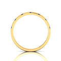 7 Stone Round Lab Created Diamond Gold Plated Flush Set Band Ring