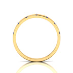 7 Stone Round Lab Created Diamond Gold Plated Flush Set Band Ring