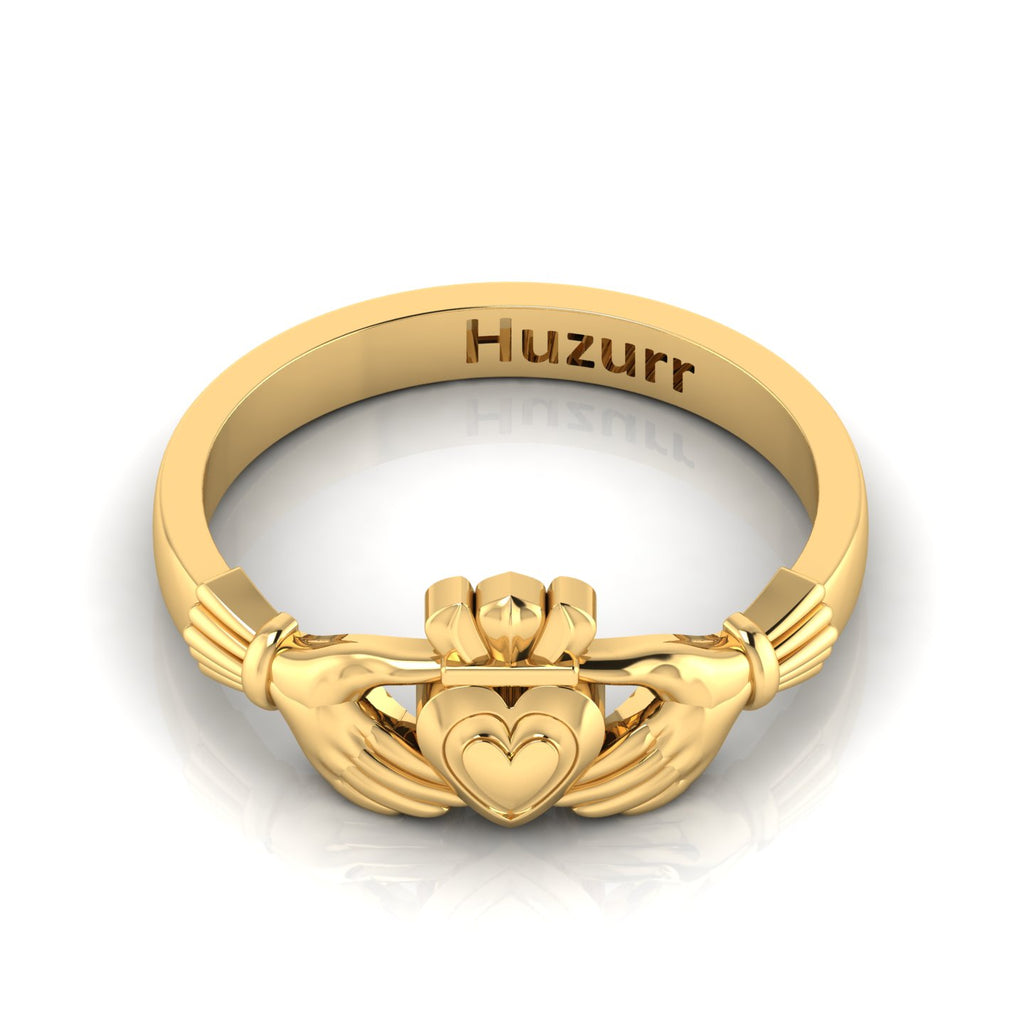 Heart Crown Gold Plated Claddagh Ring