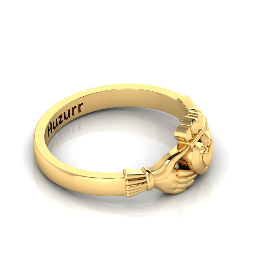 Heart Crown Gold Plated Claddagh Ring
