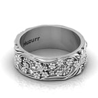 Stylish Flower Sterling Silver Band Ring