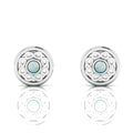 Infinity Studs Opal Sterling Silver Earrings