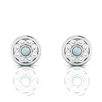 Infinity Studs Opal Sterling Silver Earrings