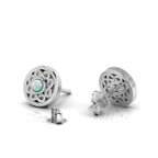 Infinity Studs Opal Sterling Silver Earrings