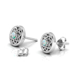 Infinity Studs Opal Sterling Silver Earrings