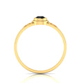 Tear Drop Style Black Diamond Flower Gold Plated Solitaire Ring