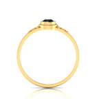 Tear Drop Style Black Diamond Flower Gold Plated Solitaire Ring