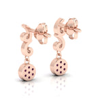 Swirl Rose Gold Plated Drops Ruby Earrings
