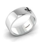 Black Enamel Spectre Band Sterling Silver Ring
