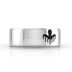 Black Enamel Spectre Band Sterling Silver Ring